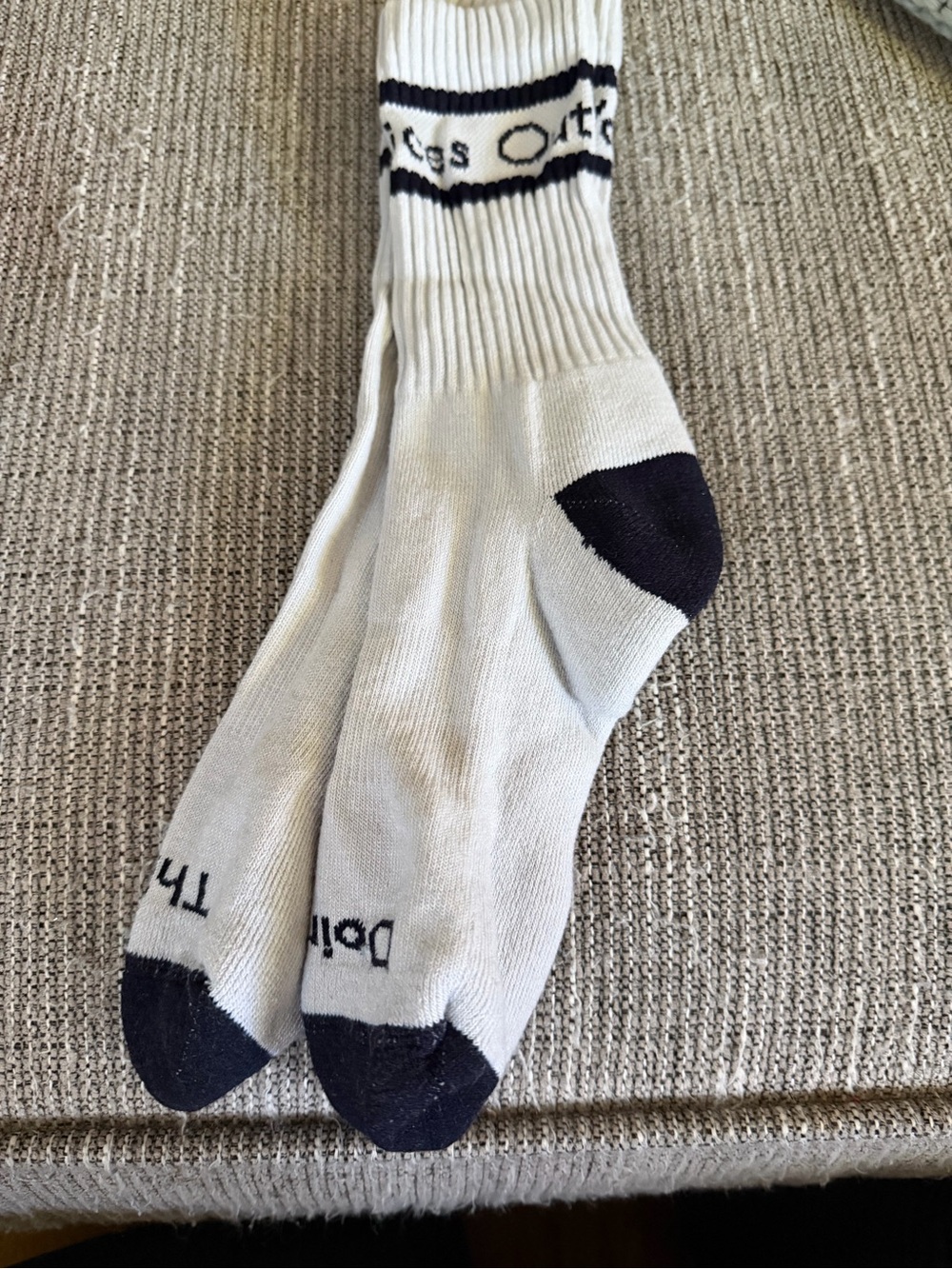 White and Black Athletic Crew Socks - Outdoor Voices